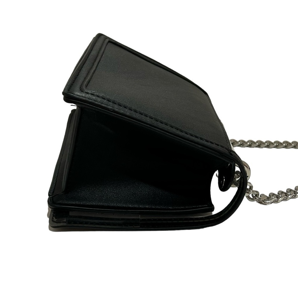 BETSEY JOHNSON Stadium bag Embellished Bow Black Clear Silver bling Like new - Picture 14 of 15
